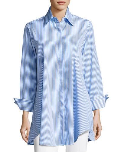 Striped Relaxed Button Blouse