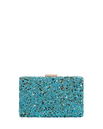 Stone Crystal Box Clutch Bag