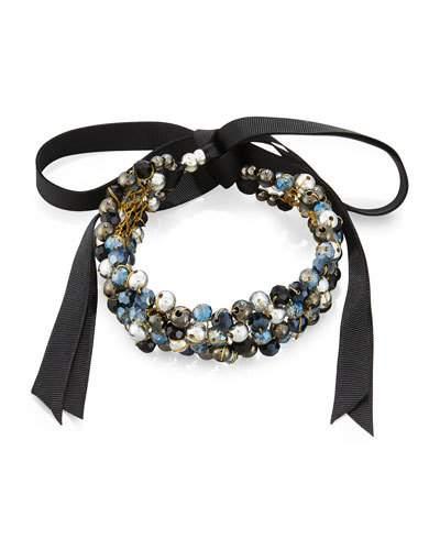 Beaded Ribbon Choker Necklace