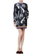 Surreal Hands-print Sweatshirt Dress