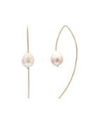 Mother-of-pearl Threader Hoop Earrings