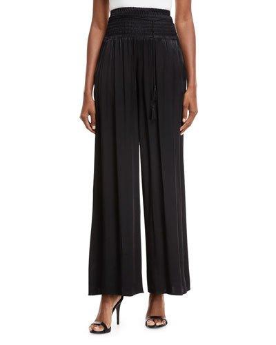Smocked-waist Palazzo Pants