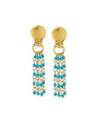 Cleo Beaded Turquoise Drop Earrings