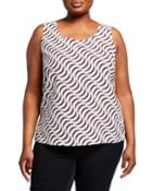 Plus Size Silk Printed Tank