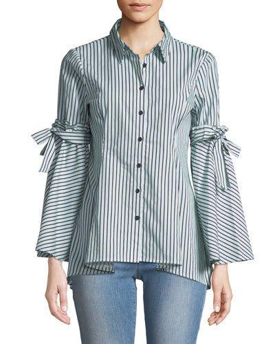 Button-down Bow-sleeve