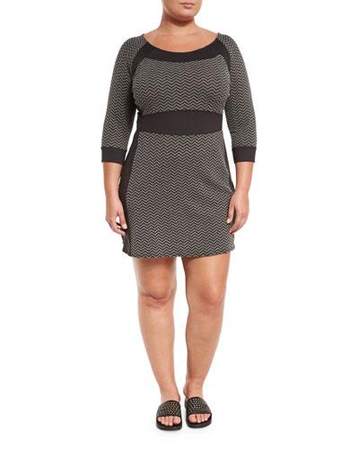 Robyn Zigzag Dress, Black