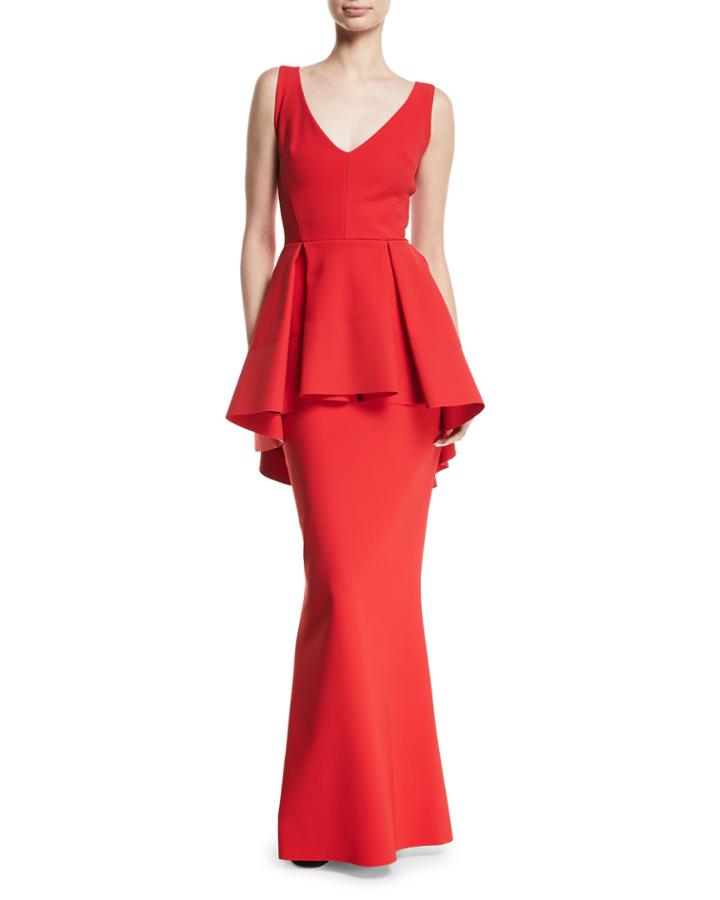 Mavi Sleeveless Gown With High-low Peplum