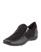 Gali Crystal Zip Sneakers, Black