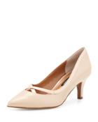 Viktoria Crisscross Leather Pump, Nude
