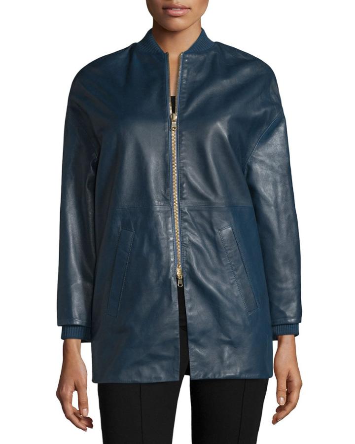Leather Bomber Jacket, Bucaneve