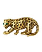 Cheetah Glass Emerald Brooch