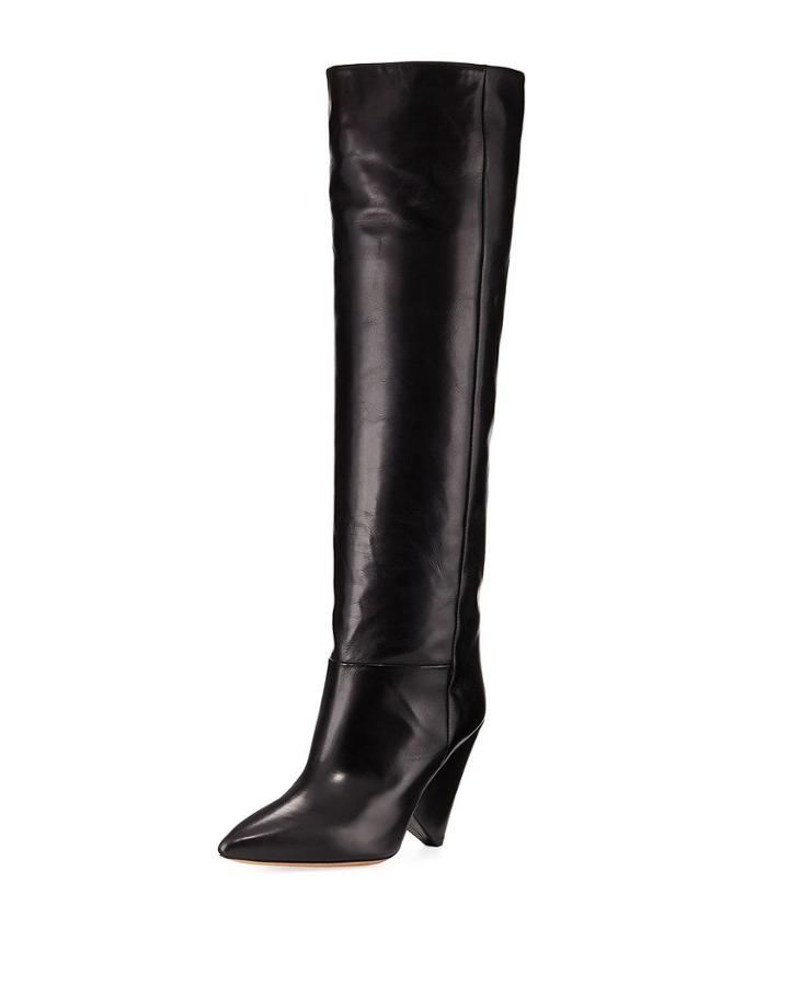 Lokyo Leather Knee-high Boot, Black