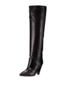 Lokyo Leather Knee-high Boot, Black