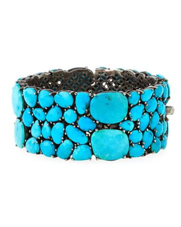 Turquoise & Diamond Bangle Bracelet
