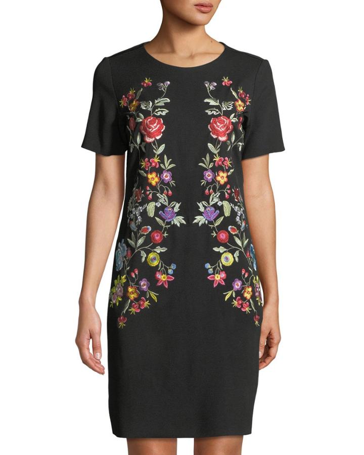 Embroidered Scoop-neck