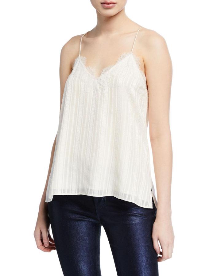 Striped V-neck Racerback Camisole With