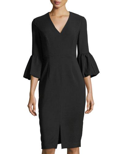 Heidi Balloon-sleeve Sheath Cocktail Dress