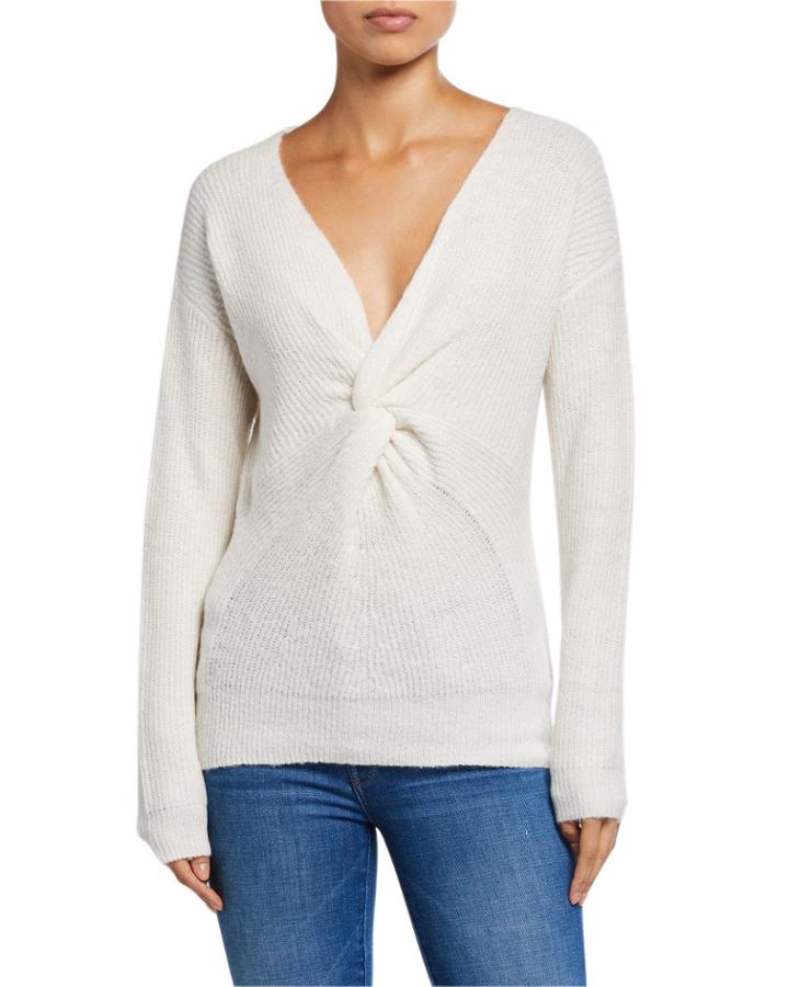 V-neck Twist Front Long-sleeve