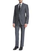 Pinstripe Sharkskin Two-piece Suit, Gray/blue