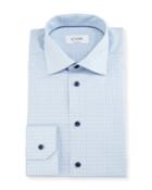 Contemporary-fit Soft-check Dress Shirt, White/navy/blue