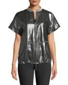 Jagger Stardust Glitter Suede Short-sleeve Jacket
