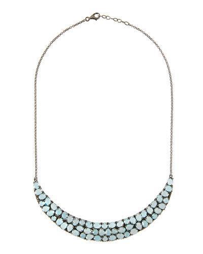 Blue Topaz & Diamond Collar Necklace
