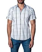 Semi-fitted Short-sleeve Windowpane