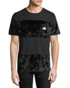 Men's Crushed Velvet-striped T-shirt
