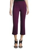 Stretch-knit Crepe Pants, Deep Port