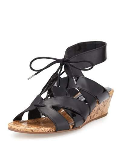 Dalie Lace-up Leather Demi-wedge