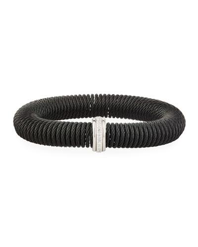 Kai Steel & 18k Diamond Spring-coil Bangle, Black