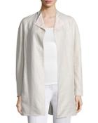 Double-face Linen Jacket, Natural/pink
