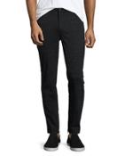 Melange Moto Slim-straight Pants, Black