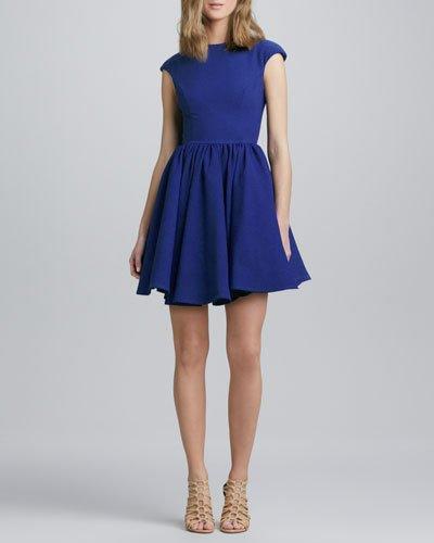 Flared Cap-sleeve Dress