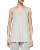 Plus Size Scoop-neck Cotton Interlock Tunic/tank, Gray Heather