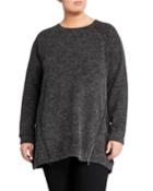 Rowan Pullover Zipper-front Sweater,