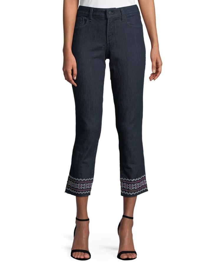 Sheri Embroidered-ankle Jeans