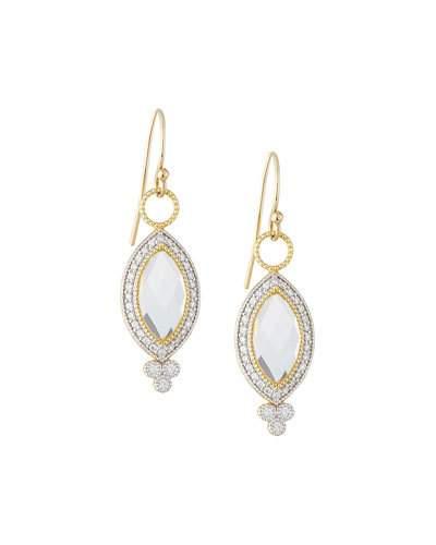 18k Yg Provence Pave Diamond & Topaz Marquise Dangle & Drop Earrings