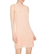 Allegra Beaded Mini Shift Dress With Feathers