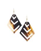 3-cutout Horn Drop Earrings