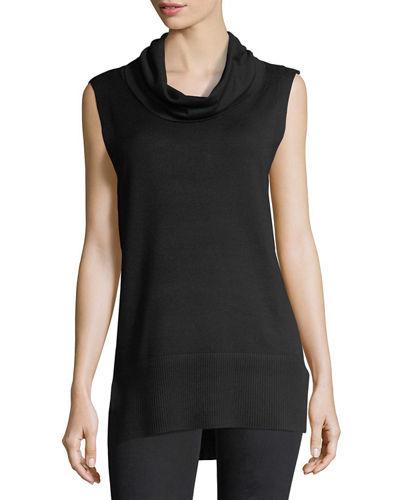 Cowl-neck Ribbed Tunic