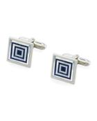 Sodalite & Mother-of-pearl Concentric Square Cuff