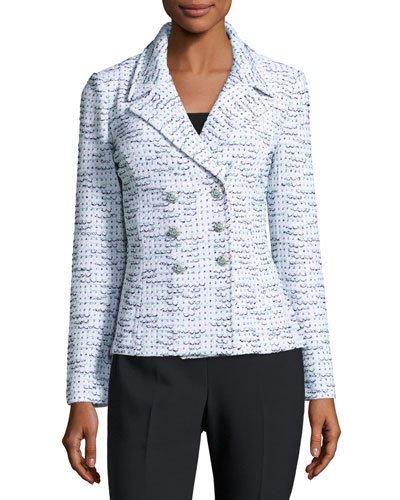 Tweed Double-breasted Jacket, Blue