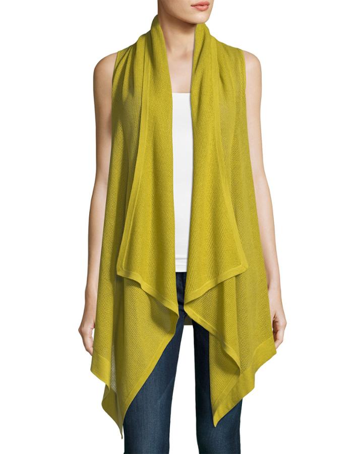 Superfine Cashmere Mesh Hooded Vest