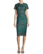 Short-sleeve Metallic Lace