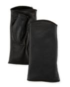Pauline Rabbit Fur Leather Fingerless Gloves