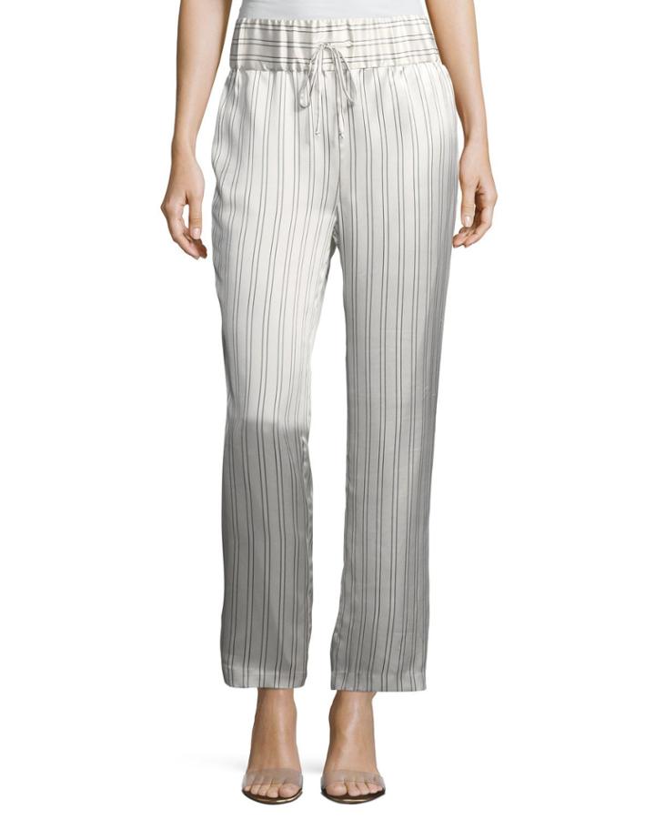 Silk Somewhere Striped Drawstring Pants