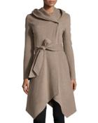 Sophia Wool-blend Tie-front Coat, Taupe