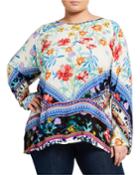 Plus Size Invo Printed Challis Tunic Blouse