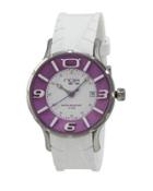 Rubber-strap Watch, White/purple